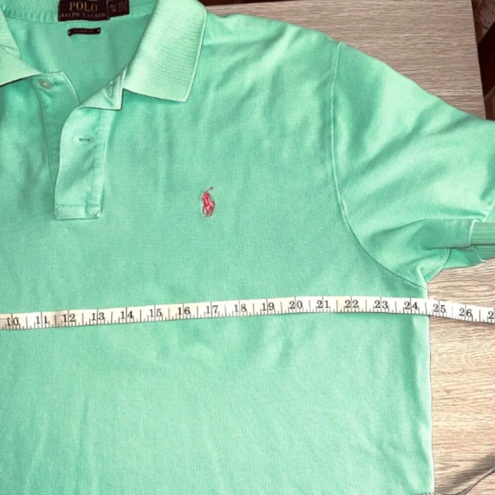 Polo Ralph Lauren Men's XL Polo Shirt Short Sleeve Mint Green w/ Pink Polo Pony